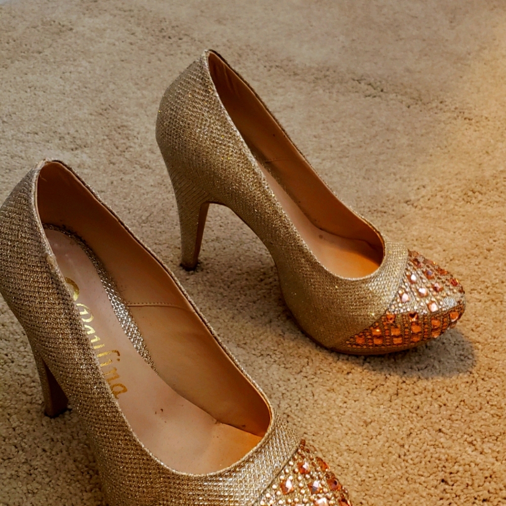 Gold shoes